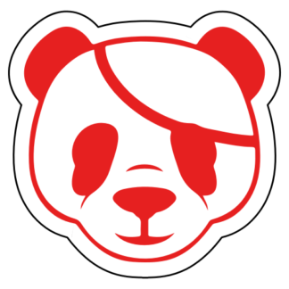 Pirate Panda Sticker (Red)
